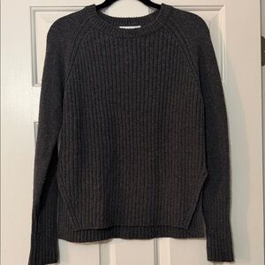 Everlane Charcoal Ribbed Knit Sweater